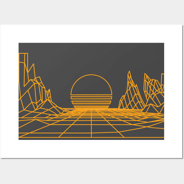 Yellow Synthwave Wall Art by ezral